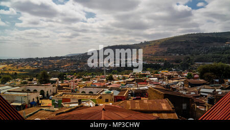 Vue panoramique aérienne de la vieille ville de Harar Jugol aka, Ethiopie Banque D'Images