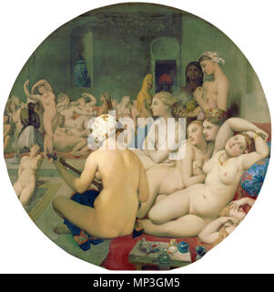 French : La Bain Turc Le bain turc. La version retouchée de fichier:Le Bain Turc, par Jean Auguste Dominique Ingres, à partir de C2RMF.jpg avec bordure enlevée et niveaux ajustés. 1862. 795 Le Bain Turc, par Jean Auguste Dominique Ingres, à partir de C2RMF retouché Banque D'Images