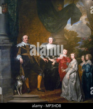 Jan VIII le 'jeunes', comte de Nassau-Siegen avec sa famille *huile sur toile 292 x 264 cm * *inscrit b.l. : IOANNES VIENT DE NASSAV / CATZENEILENBOGEN / VIANDEN DIETZ , & EQVES AVREI VELLER/EST, CAPITAN EVT GENERALIS / EQVITATVS REGII EN BELGIO / ET CAECAREORVM MARECHALLVS EXERCITVS / VM GENRES / LIS : CVM COIVGE ERNESTINA / YOLANTA-PRINCIPE DE LIGNE &c / EX ILLI QVA HI LIBERI SCLT : / CLARA MARIA ERNESTINA / LAMBERTA DE L'ALBERTA. He / FRANCISCVS IOANNES NASSA/VIAE. COMITES NATI : SVNT QVORVM MEMORIAE HAEC / TABVLA DEDICATA EST / Anno Domini M.DC./ XXXIV *1634 Jean, comte de Nassau-Siegen avec sa fami Banque D'Images