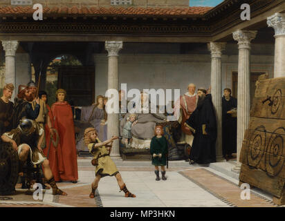 L'éducation des enfants de Clovis (École de veneance, formation de Clotilde's fils) 1861. 1125 Sir Lawrence Alma-Tadema - Education des enfants de Clovis Banque D'Images