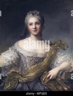 Victoire de France, princesse de France (Marie Louise Thérèse Victoire ; 1733-1799) . Deutsch : Portrait der Victoire de France (* 1733). Provenienz : Sammlung Comte de Londsdale, 1887. Auktion Christie's, Londres, 6. Mai 1972, Nachlass des Duc de York. Seit 1977 Privatbesitz. . Vers 1750. 919 Nattier Victoire de France Banque D'Images