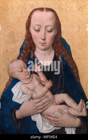 * La Vierge et l'enfant huile sur panneau 42,5 x 27,5 cm * *deuxième moitié 15ème siècle vierge à l'enfant, par disciple de Dieric Bouts 1240 Vierge à l'enfant, par disciple de Dieric Bouts Banque D'Images