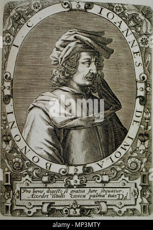 . Anglais : Portrait de Johannes de Bibliotheca chalcographica Imola à partir de 1652-1669 [1], une collection de gravures plus tôt. . 1669. 729 Johannes de Imola (De Bry) Banque D'Images