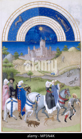 807 Les Très Riches Heures du duc de Berry aout Banque D'Images