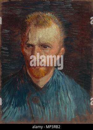 English : Nederlands : Zelfportret Autoportrait . Anglais : peinture de Vincent van Gogh, 1887 Nederlands : Schilderij van Vincent van Gogh, 1887 . 1887. Zelfportret 1282 - s0135V1962v - Van Gogh Banque D'Images