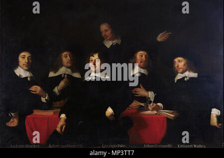 Portrait de l'administration de l'ALMS, pauvres et travailler dans la maison de Haarlem.[1] TITRE ALTERNATIF(s) : van het- Aalmoeseniers Regenten, bras- en Werkhuis.[2] Aalmoezeniers- Regenten, bras- en Werkhuis, Haarlem 1658.[3] . Pendentif de fichier:Regentessen Aalmoezeniers- van het, bras- en Werkhuis te Haarlem.jpg . 1658. 1045 Regenten van het Aalmoezeniers-, bras- en Werkhuis porte te Haarlem Jacob van Loo Banque D'Images