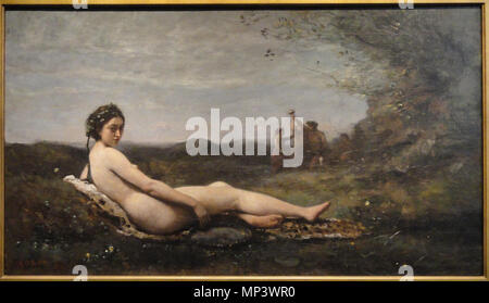 Anglais : Le Repos Repos . améliorées entre 1865 et 1870 . 1860. 1054 Repos par Jean-Baptiste-Camille Corot, 1860, ch. 1865-1870 - Corcoran Gallery of Art - DSC01293 Banque D'Images