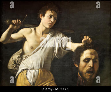 David mit dem Haupt des Goliath circa 1606-1607. 889 071 Michelangelo Caravaggio Banque D'Images