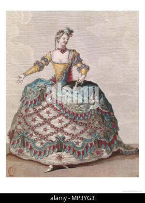 'Indienne' (costumes pour l'opéra-ballet) . English : 'indienne' (costumes pour l'opéra-ballet "Les Indes galantes" de Jean-Philippe Rameau) (circa-1735) Русский Жан-Баттист Мартин : 'Индианка» (индийская эскиз костюма женщина) - премьеры оперы балета для-Рамо Галантные Индии «' (1735) . vers 1735. 713 Jean-Baptiste Martin femme indienne (les Indes galantes de Rameau, 1735) Banque D'Images