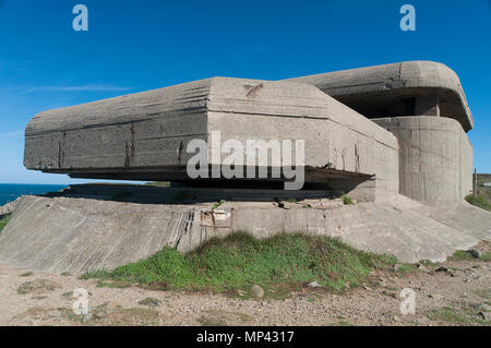 Bunker allemand de la guerre mondiale 2 sur les îles Anglo-Normandes Banque D'Images