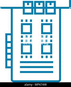 L'icône de carte pci concept linéaire. Carte Pci vecteur ligne signe, symbole, l'illustration. Illustration de Vecteur
