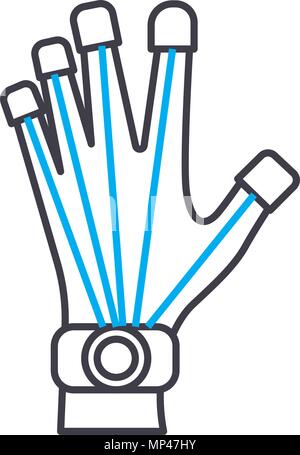 La technologie des prothèses icône linéaire concept. La technologie des prothèses vecteur ligne signe, symbole, l'illustration. Illustration de Vecteur