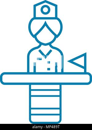L'icône de l'employé de l'état concept linéaire. Employé de l'état du vecteur ligne signe, symbole, l'illustration. Illustration de Vecteur