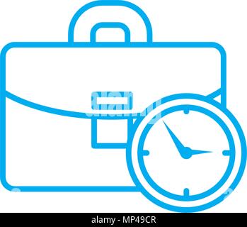 Temps de travail icône linéaire concept. Ligne de temps de travail affiche, symbole vecteur, illustration. Illustration de Vecteur