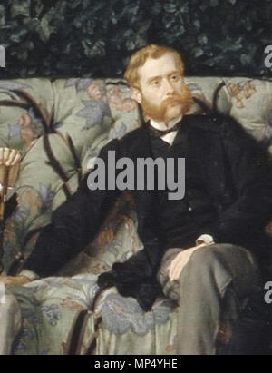 Le cercle de la Rue Royale. détail : Le Baron Rodolphe Hottinguer . 1868. 694 James Tissot - Le Cercle de la rue Royale - Le Baron Rodolphe Hottinguer Banque D'Images