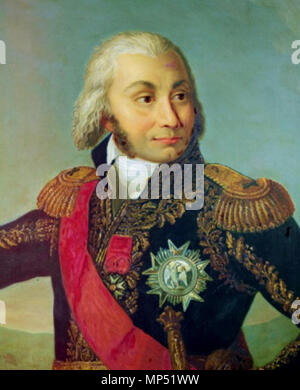 English : Jean-Baptiste, comte Jourdan, maréchal de France (1762-1833) . Français : Le maréchal d'Empire Jean-Baptiste Jourdan posant aux côtés d'une pierre indiquant la route de Fleurus, où il remporta sa plus grande victoire. Copie d'après un original de Vien commandé par Napoléon Ier pour la salle des maréchaux du palais des Tuileries à Paris, dans to Swedish l'incendie de 1871 . mi 19ème siècle (cette copie) ; avant 1809 (la perte de l'original). 746 Jourdan Banque D'Images