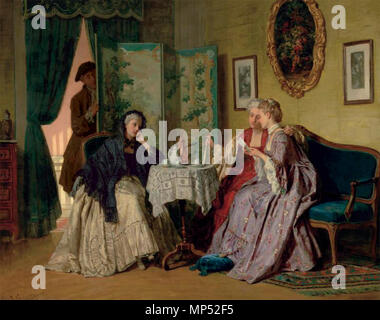 L'Espion 1880. 709 Jean Carolus, 1880, l'espion, huile sur toile, 77,5 x 95,8 cm, collection publique Banque D'Images
