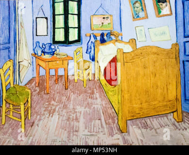 Magyar : hálószobája Vincent Arles-ban (az párizsi változat) Anglais : chambre à Arles (Paris) Arles, 1889. 1238 la chambre de Vincent à Arles - Mon Rêve Banque D'Images
