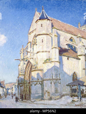 L'église de Moret (soir) *huile sur toile 101 x 82 cm * *signé b.r. : Sisley. 94 L'église de Moret (soir), par Alfred Sisley Alfred Sisley, 1126-L'église à Moret-Paris, Petit-Palais Banque D'Images