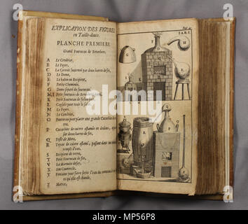 Anglais : Illustration de Nicolas Lemery, cours de chimie : contenant la maniere de faire les opérations qui sont en usage dans la médecine, par une méthode facile : avec des raisonnements sur chaque opération, pour l'instruction de ceux qui veulent s'appliquer à cette science / par Nicolas Lémery 5e édition, A Paris : Chez l'Autheur ..., 1683. Les cours de chimie du Lémery était le plus réédité manuel chimique du 17e siècle. Il a été publié en 12 éditions numérotées et d'innombrables questions et (probablement) éditions piratées. Des deux éditions publiées 5ème en 1683, c'est la première des t Banque D'Images