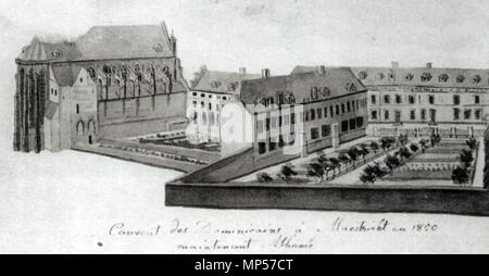 . Anglais : Maastricht, Pays-Bas. Dimensions de la République dominicaine monastère après un dessin du xixe siècle par un autre artiste. Philippus van Gulpen, c 1850. 23 février 2014, 17:40:07. Philippus van Gulpen, c 1850 Dominicanenklooster 1164 Tekeningen, Maastricht, Philippus van Gulpen, ca1850 Banque D'Images