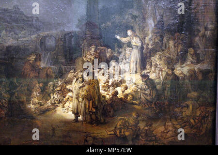 La prédication de saint Jean Baptiste détail . Anglais : peintures de Rembrandt dans la Gemäldegalerie, Berlin . Entre 1634 et 1635 circa circa. 1052 Rembrandt, predica dle battista, CA 1634-35. 02 Banque D'Images