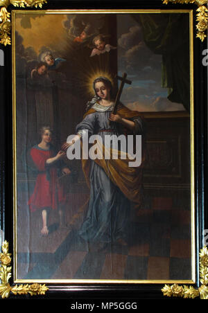 . English : Alsace, Haut-Rhin, Église Notre-Dame-des-Douleurs de Kientzheim (IA68004077). Tableau (XVIIIe) : Ste-Jeanne de Valois. Cet objet est classé Monument Historique dans la base Palissy, base de données du patrimoine mobilier français du ministère français de la culture, sous les références IM68006901 et PM68000194. Brezhoneg | Français | Deutsch | English | Español | Français | English | Deutsch | Italiano | Português | Plattdüütsch |  +/- . 1 septembre 2014. © Ralph Hammann - Wikimedia Commons 764 Kientzheim Mélanie48 Banque D'Images