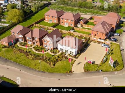 Vues aériennes de maisons Redrow développement, le Presbytère, situé dans la région de Marden, Kent, UK Banque D'Images