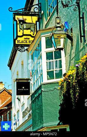 Le taureau noir, Yarm sur les Tés près de Stockton on Tees, Angleterre Banque D'Images