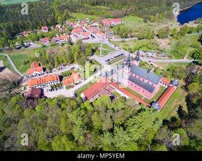 Vue aérienne de Baroque Sanctuaire marial en Mazurie Swieta Lipka, - l'une des plus célèbres églises en Pologne Banque D'Images