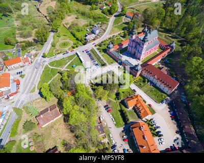 Vue aérienne de Baroque Sanctuaire marial en Mazurie Swieta Lipka, - l'une des plus célèbres églises en Pologne Banque D'Images