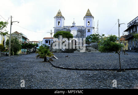 FCatholic église Nossa Senhora da Conceicao, Sao Filipe, île de Fogo, Cap-Vert, Afrique Banque D'Images