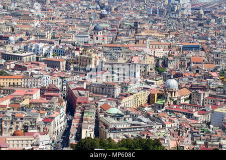 Vue aérienne sur Naples du Castel Sant'Elmo, Naples, 05/09/2017, Italie Banque D'Images