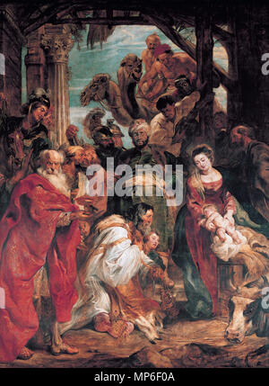 L'Adoration des Mages * huile sur panneau *447 × 336 cm l'Adoration des mages, par Peter Paul Rubens 977 Peter Paul Rubens - l'Adoration des Mages - WGA20244 Banque D'Images