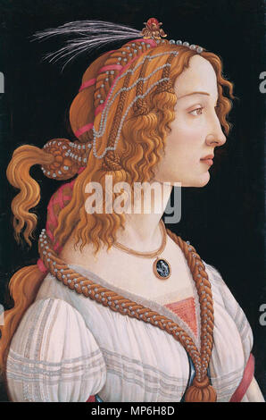 Simonetta Vespucci *nymphe en tempera sur panneau de configuration *81,8 x 54 cm *1480 - 1485 Sandro Botticelli - Portrait d'une jeune femme - WGA2796.jpg 1093 Sandro Botticelli - Portrait d'une jeune femme - WGA2796 Banque D'Images