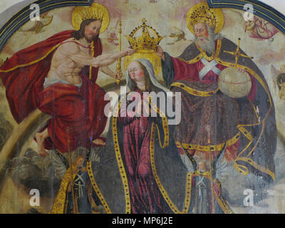 . Alsace, Bas-Rhin, Saint-Jean-Saverne, église abbatiale Saint-Jean-Baptiste (PA00084921, IA00055618). Tableau "couronnement de la Vierge" (Philippe FERBER, huile sur bois, 170x190, XVIIe) : Cet objet est classé Monument Historique dans la base Palissy, base de données du patrimoine mobilier français du ministère français de la culture, sous la référence PM67000256 et IM67003630. Brezhoneg | Français | Deutsch | English | Español | Français | English | Deutsch | Italiano | Português | Plattdüütsch |  +/- . 11 juin 2015. © Ralph Hammann - Wikimedia Commons 1145 StJean Abbatiale131 Banque D'Images