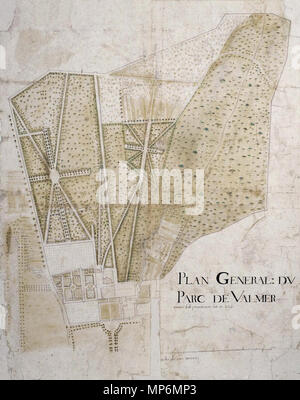 . Deutsch : Plan der Schlossanlage Valmer, Indre-et-Loire . 1695. Inconnu 1102 Schloss Plan Valmer Banque D'Images