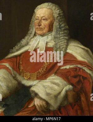 Sir Alexander Cockburn (1802-1880), LLD, Lord Chief Justice d'Angleterre (1859) . Portrait de Sir Alexander Cockburn Bt., Lord Chief Justice . 1875. 1123 Sir Alexander Cockburn LCJ par GF Watts Banque D'Images