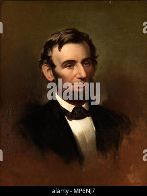 . Anglais : Portrait d'Abraham Lincoln, huile sur toile, 27 1/4 x 22 1/8 in. (69,215 x 56,1975 cm.), Pennsylvania Academy of Fine Arts, Legs de C. Cresson Adhésion Wistar #  : 1917.10 . 1863. Samuel Bell Waugh 1017 Portrait d'Abraham Lincoln par Samuel Bell Waugh Banque D'Images