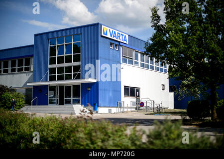 09 mai 2018, l'Allemagne, l'Ellwangen : Le siège du fabricant de la batterie Varta.c Photo : Sina Schuldt/dpa Banque D'Images