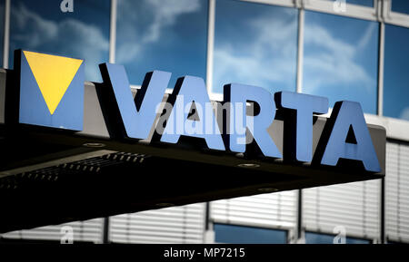 09 mai 2018, l'Allemagne, l'Ellwangen : Le siège du fabricant de la batterie Varta.c Photo : Sina Schuldt/dpa Banque D'Images