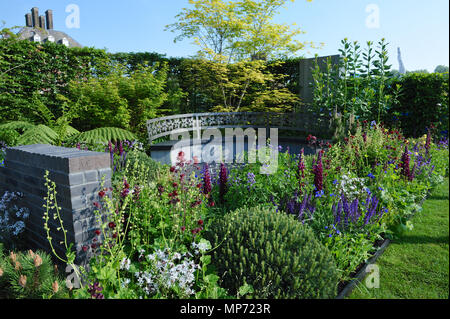 Londres, Royaume-Uni. 21 mai 2018. Le chérubin LE VIH : Le jardin (une vie sans murs), (conçu par Naomi Ferrett-Cohen), l'un des beaux et élégants jardins afficher sur l'affichage à l'2018 RHS Chelsea Flower Show qui a ouvert ses portes aujourd'hui dans les 11 acres de terrain de l'Hôpital Royal de Chelsea, Londres, Royaume-Uni. Crédit : Michael Preston/Alamy Live News Banque D'Images