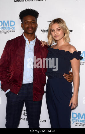 Burbank, Ca. 20 mai, 2018. Aubrey Joseph, Olivia Holt au Disney ABC Upfront International, Walt Disney Studios, à Burbank, Californie le 20 mai 2018. Crédit : David Edwards/media/Alamy Punch Live News Banque D'Images