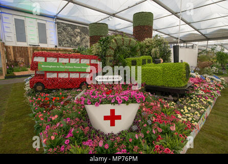 Royal Hospital Chelsea, London, UK. 21 mai, 2018. Journée consacrée à la RHS Chelsea Flower Show 2018. Photo : Vue du Windrush jardin conçu par Birmingham City Council et la Baronne Floella Benjamin. Credit : Malcolm Park/Alamy Live News. Banque D'Images