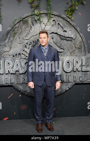 Madrid, Espagne. 22 mai, 2018. Chris Pratt assiste à 'Jurassic World : Fallen Kingdom' en première mondiale au Centre d'WiZink le 21 mai 2018 à Madrid, Espagne. Mai 22, 2018. Credit : Jimmy Olsen/Media Espagne*** ***aucune perforation/Alamy Live News Banque D'Images