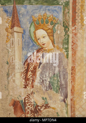 Sv. Barbara (kopija freske de 1453) St Barbara . Anglais : Sainte Barbara peinture, Galerie nationale de Slovénie, la copie de la fresque de l'église à partir de 1453 à Crngrob, la Slovénie. Par maître Bolfgang Original 1453 ; copie Dušan Petrič 1949 Cerkev Marijinega oznanjenja Slovenščina : ; kopija Crngrob, 1949 (Dušan Petrič) српски / srpski : копија фреске, Варвара Света из 1453 галерија Словеније, Народна. Фреска Оригинална налази селу Црногроб се у, Словенија. . 1453. 1083 Sainte Barbara (Galerie nationale de Slovénie, copie de la fresque de l'église à partir de 1453) Banque D'Images