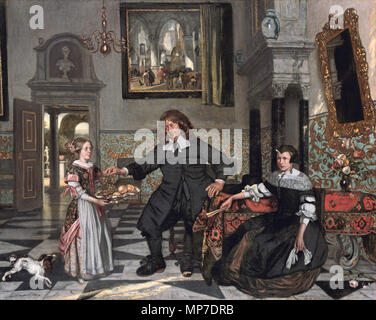 Portrait d'une famille dans un intérieur *huile sur toile 68,5 x 86,5 cm * *1678 Portrait d'une famille dans un intérieur . Anglais : Portrait d'une famille dans un intérieur . 1678 ; 1678. 1016 Portrait d'une famille dans un intérieur, par Emanuel de Witte Banque D'Images