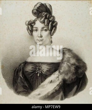 . Anglais : Lithographie portrait de la cantatrice italienne Isabella Fabbrica (ch. 1802 - c. 1860) . 1830. Paolo Guglielmi (1804 - 1862) 675 Isabella Fabbrica par Paolo Guglielmi Banque D'Images