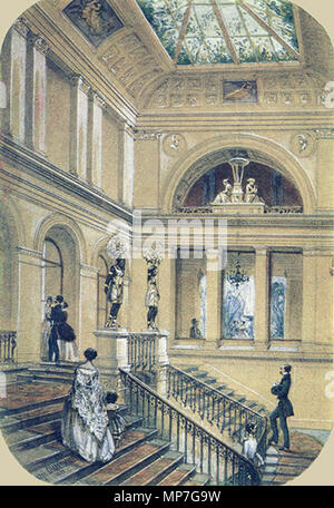 . Anglais : escalier à l'Vonlyarlyarsky Mansion, Saint-Pétersbourg, 1852. Aquarelle de J. Charlemagne. Лестница особняке Русский : в. Вонлярлярского Акварель. 1852 г. . 1852. Charlemagne-Baudet Joseph-Maria (1824-1870) Noms alternatifs Iosif Iosifovich Charlemagne Description architecte et peintre russe Date de naissance/Décès 1 Avril 1824 26 avril 1870 Lieu de naissance/décès Saint-pétersbourg Saint-pétersbourg contrôle d'autorité : Q3184340 681 J.Charlemagne. Escalier à l'Vonlyarlyarsky Mansion. 1852 Banque D'Images