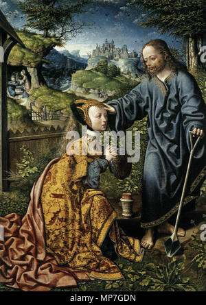 Anglais : apparition du Christ à Marie Madeleine comme un jardinier 1507. 681 Jacob Cornelisz. van Oostsanen - Apparition du Christ à Marie Madeleine comme un jardinier - WGA05260 Banque D'Images